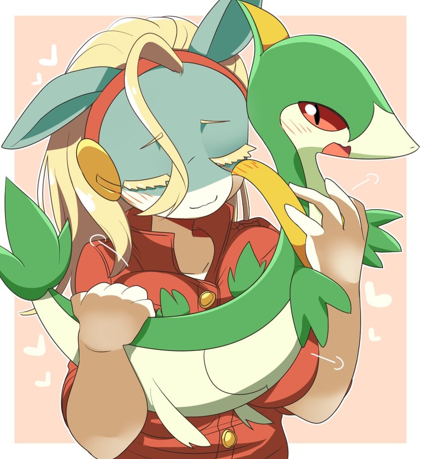 servine and ippan josei (pokemon and 1 more) drawn by lets0020
