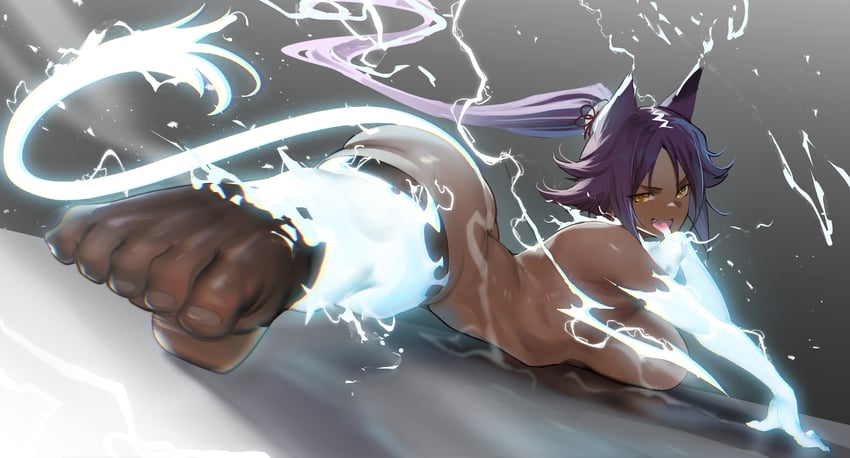 shihouin yoruichi (bleach and 1 more) drawn by teddypocky