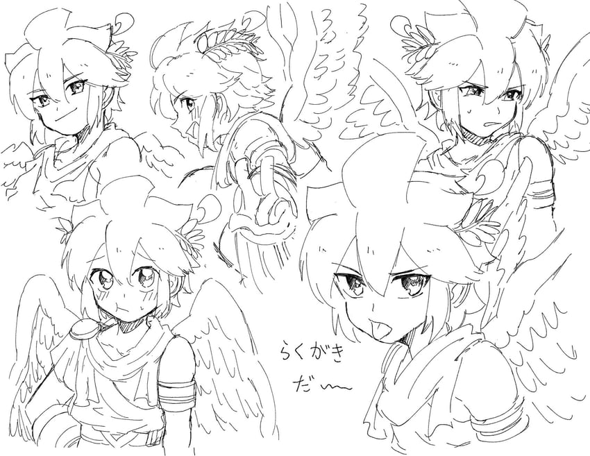 pit and dark pit (kid icarus and 1 more) drawn by waffuum