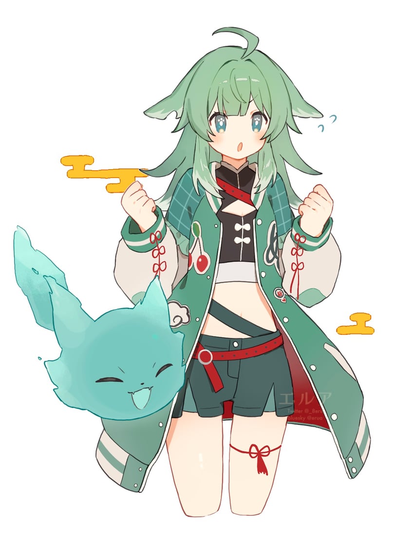 huohuo and tail (honkai and 1 more) drawn by erua_(_8eru)
