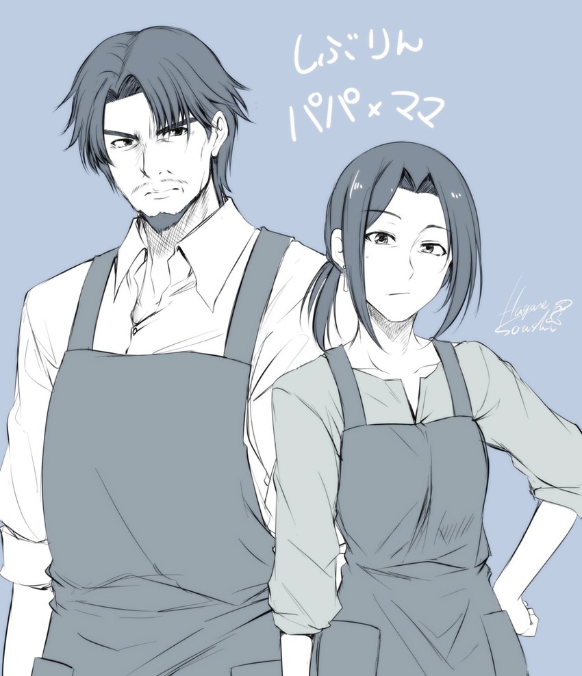 shibuya rin's mother and shibuya rin's father (idolmaster and 1 more) drawn by hagane_soushi