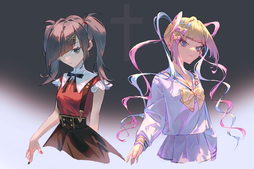 chouzetsusaikawa tenshi-chan and ame-chan (needy girl overdose) drawn by ziye_sakana