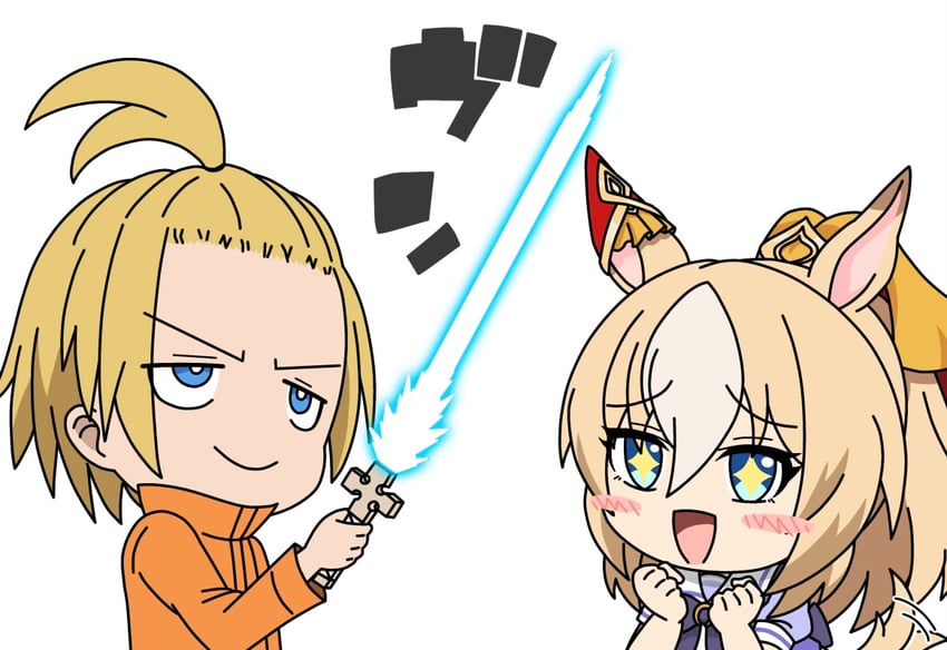 durandal and arthur boyle (umamusume and 1 more) drawn by manbow_p