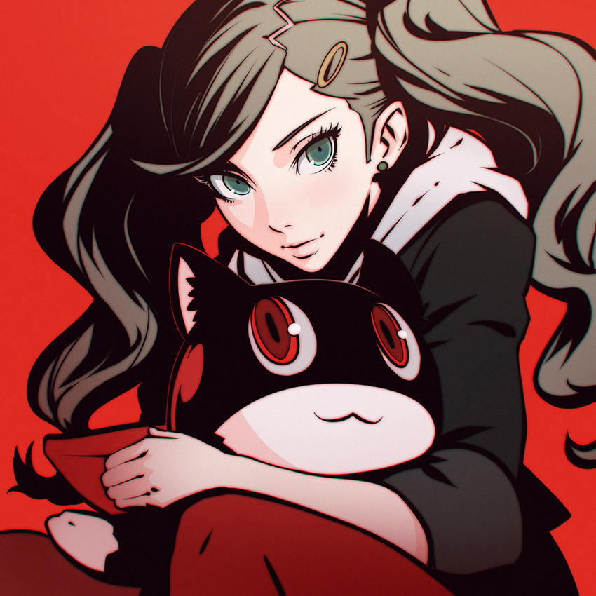 takamaki anne and morgana (persona and 1 more) drawn by ilya_kuvshinov
