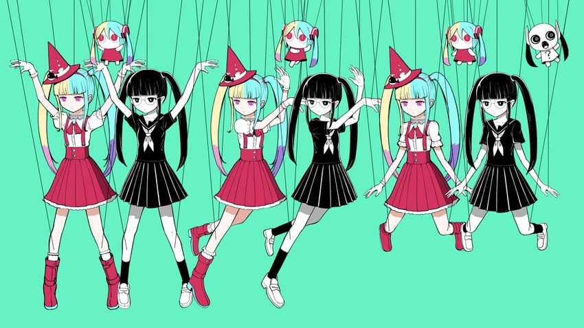 hatsune miku, aimaina, and doushite-chan (vocaloid and 1 more) drawn by pinocchio-p