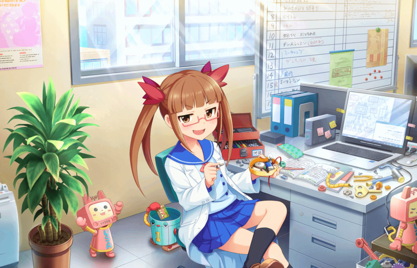 ikebukuro akiha and usa-chan robot (idolmaster and 2 more)