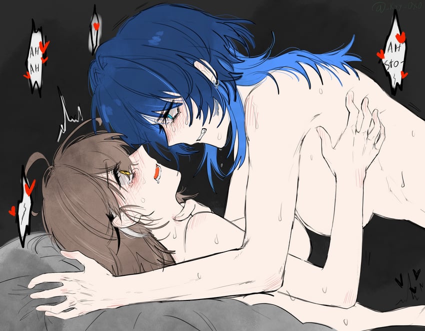 ouro kronii and nanashi mumei (hololive and 1 more) drawn by ryy_0x0