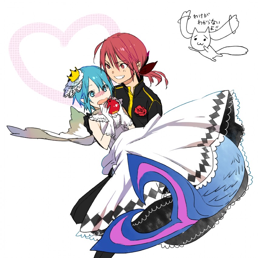 miki sayaka, sakura kyoko, and kyubey (mahou shoujo madoka magica) drawn by kurono_yuu
