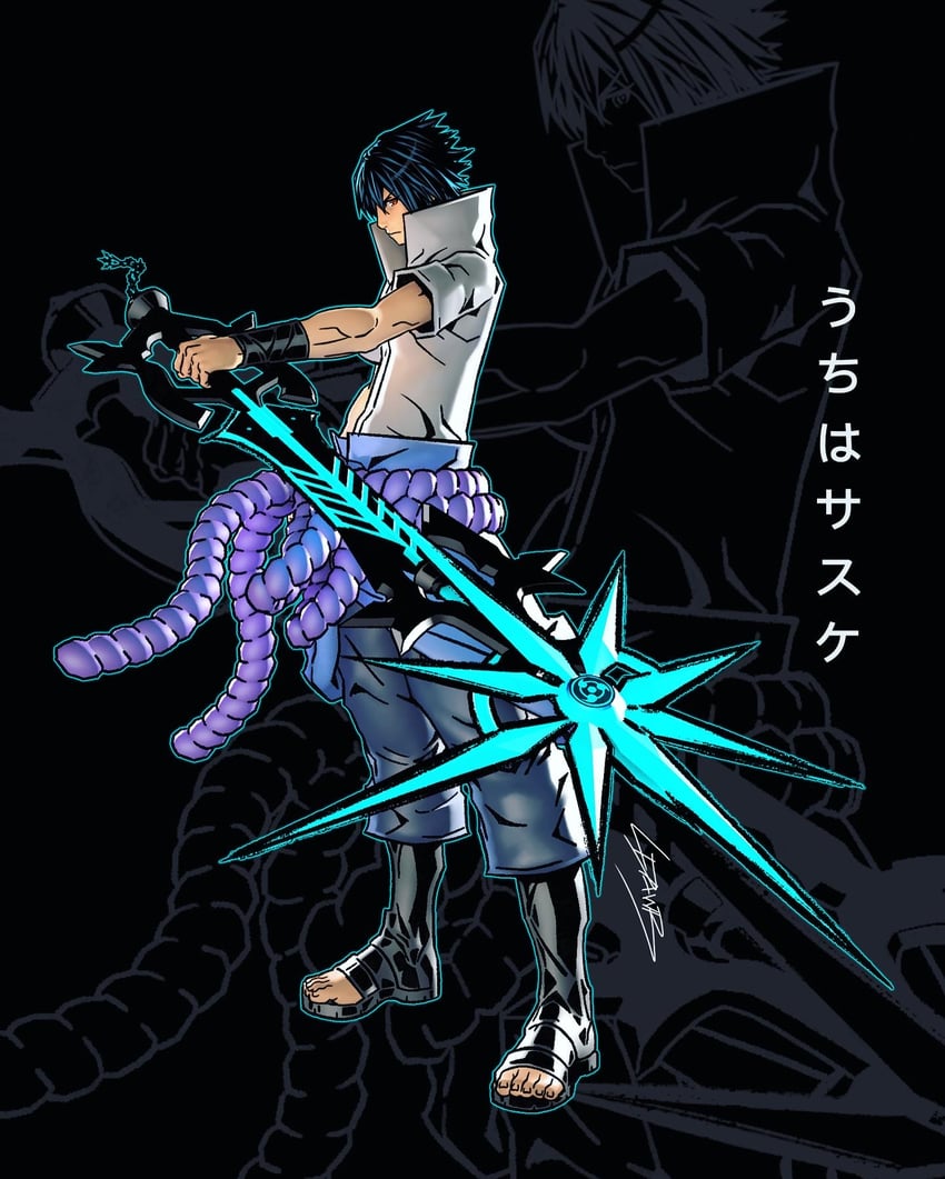 uchiha sasuke (naruto and 2 more) drawn by ldawb