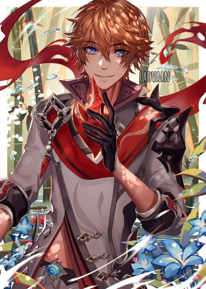 tartaglia (genshin impact) drawn by laovaan