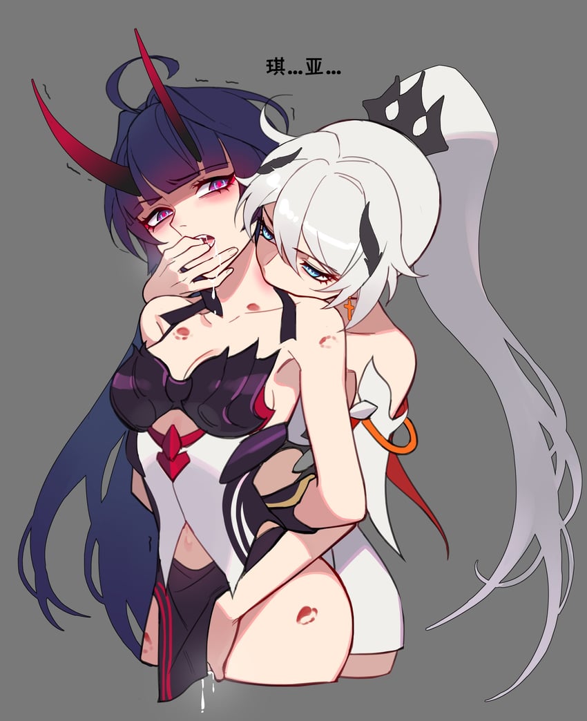 kiana kaslana and raiden mei (honkai and 1 more) drawn by songqi53060837