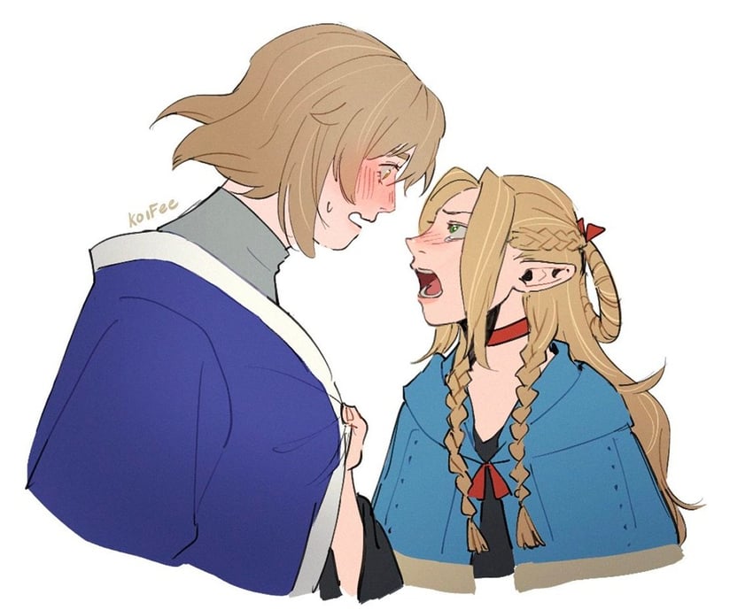 marcille donato and falin touden (dungeon meshi) drawn by koifee
