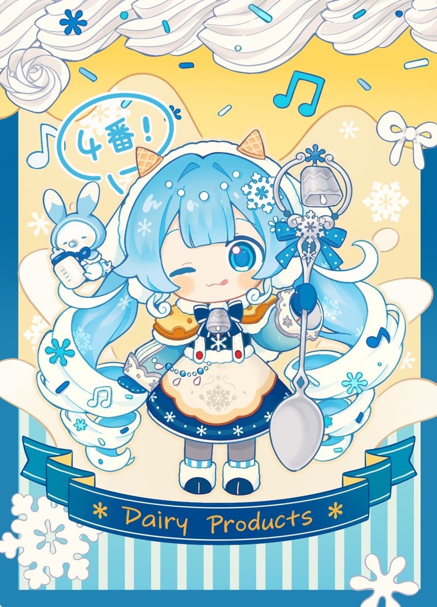 hatsune miku, yuki miku, and rabbit yukine (vocaloid) drawn by inomo_(qimoshu)