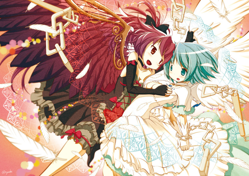 akemi homura, kaname madoka, miki sayaka, sakura kyoko, ultimate madoka, and 1 more (mahou shoujo madoka magica and 1 more) drawn by chauke