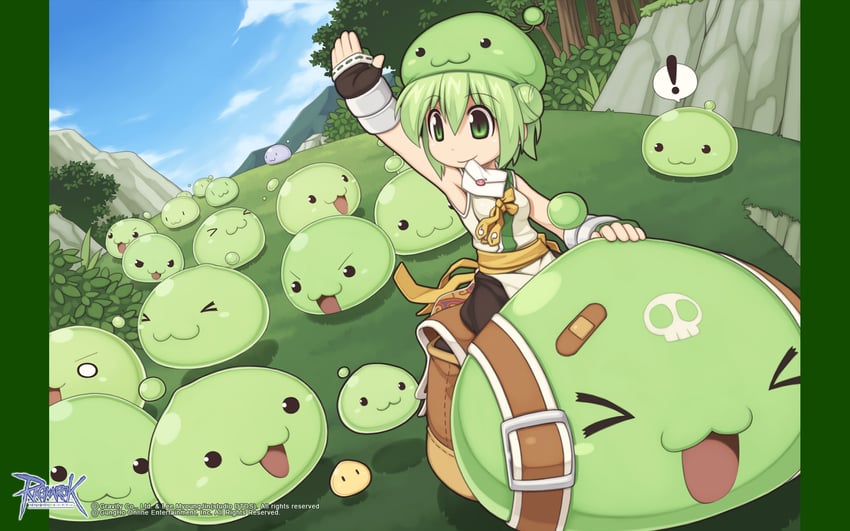 poporing and star gladiator (ragnarok online) drawn by yuichirou
