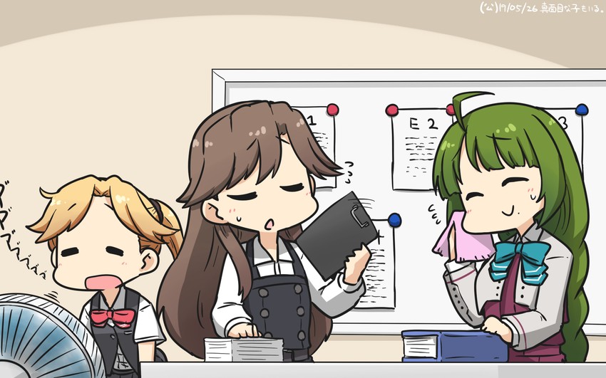 yuugumo, arashio, maikaze, arashio kai ni, and yuugumo kai ni (kantai collection) drawn by hamu_koutarou