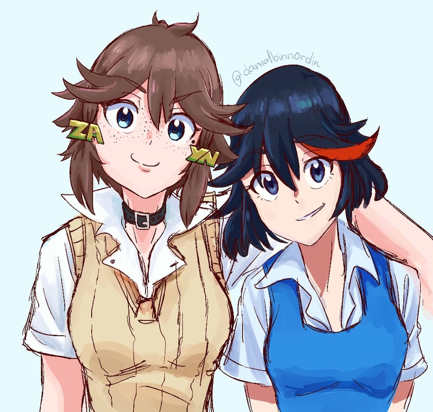matoi ryuuko and florence (original and 1 more) drawn by deanialsart
