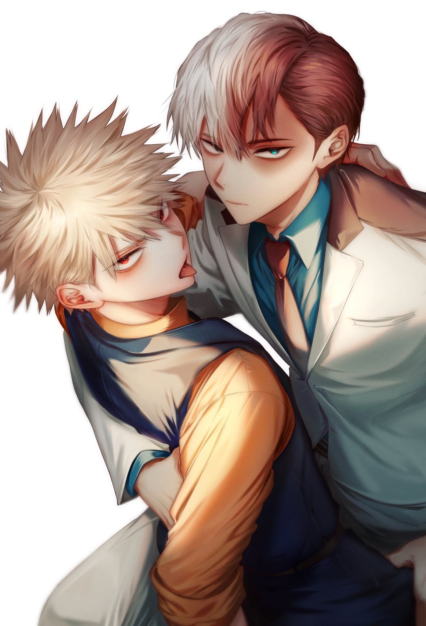 bakugou katsuki and todoroki shoto (boku no hero academia) drawn by lidi6