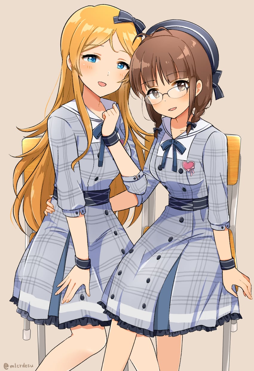 akizuki ritsuko and shinomiya karen (idolmaster and 2 more) drawn by merukyara