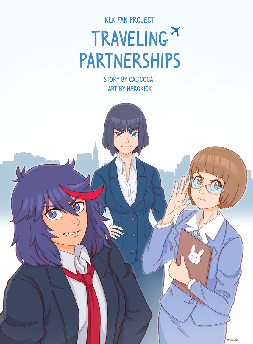 matoi ryuuko, kiryuuin satsuki, and mankanshoku mako (kill la kill) drawn by herokick