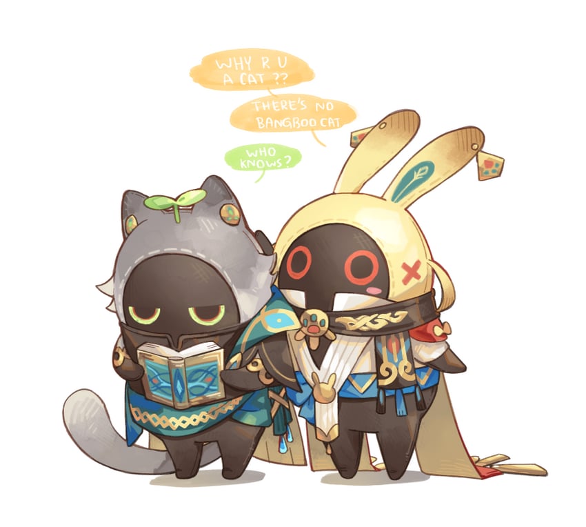 alhaitham and kaveh (genshin impact and 2 more) drawn by lalamilali