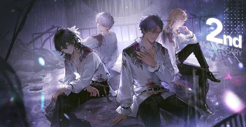 sakuma rei, hakaze kaoru, otogari adonis, and ogami koga (ensemble stars!) drawn by lentain