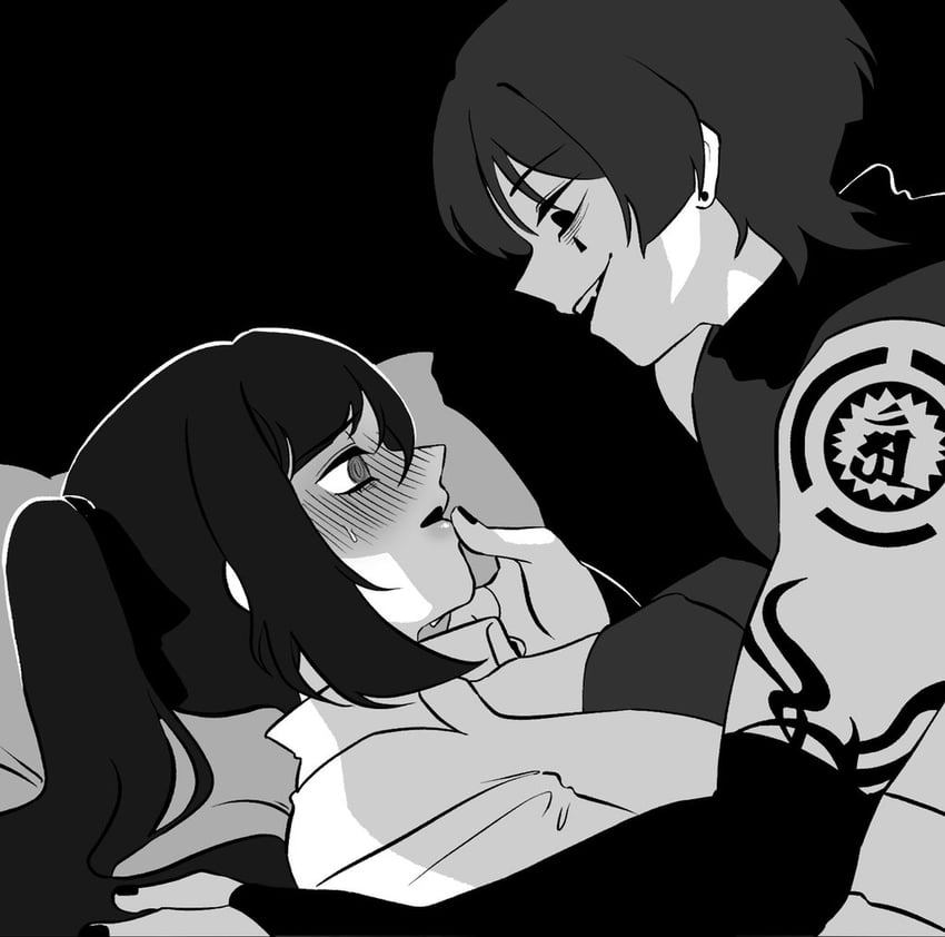 scaramouche, mona, kakihara tetsuya, alec, and andou megumi (genshin impact and 1 more) drawn by koviiy