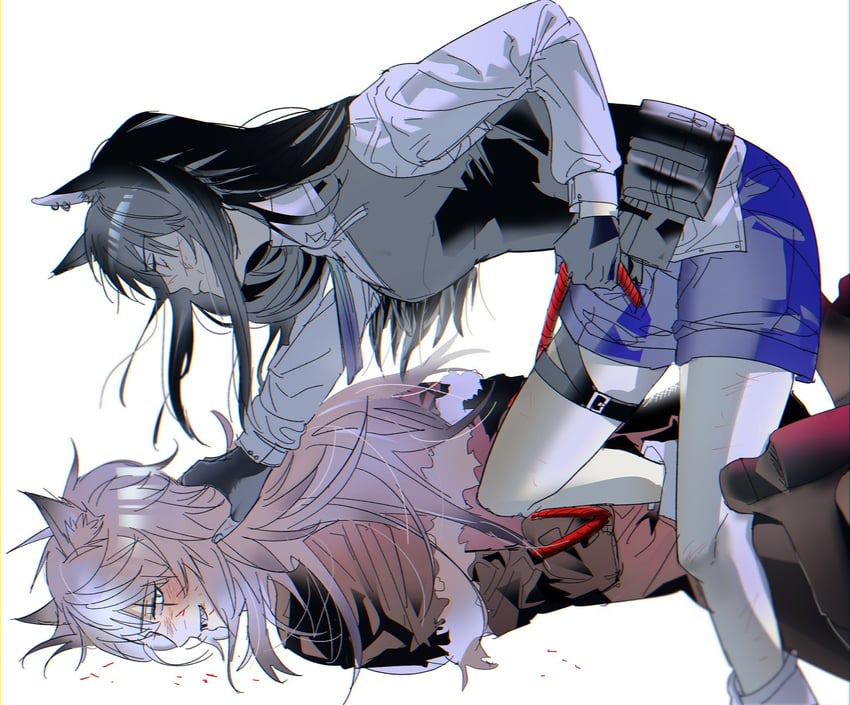 texas, lappland, and texas the omertosa (arknights) drawn by udede_asas