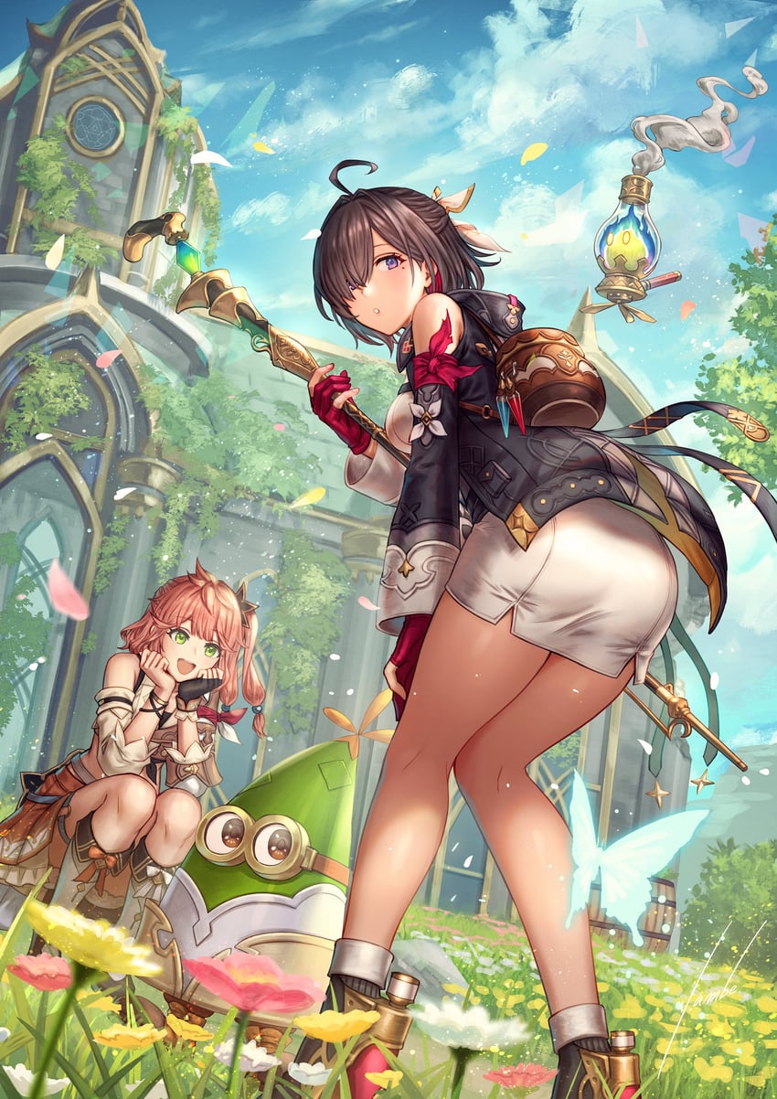 yumia liessfeldt, flammi, and isla von duerer (atelier and 1 more) drawn by anbe_yoshirou