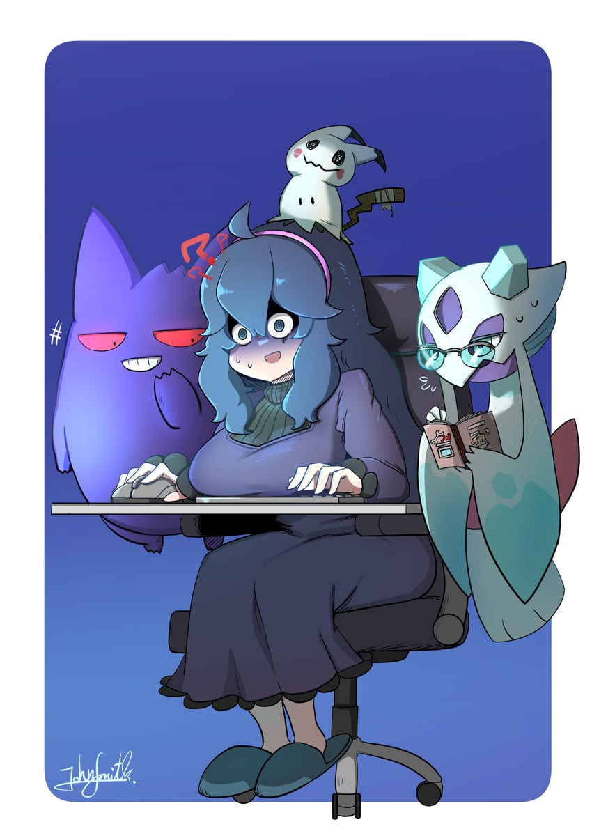 hex maniac, gengar, mimikyu, and froslass (pokemon and 1 more) drawn by john_(a2556349)