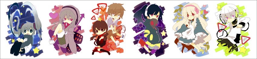 kozakura marry, kido tsubomi, ene, konoha, amamiya hibiya, and 2 more (vocaloid and 7 more) drawn by motineko
