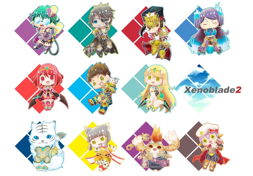 pyra, mythra, nia, rex, morag ladair, and 7 more (xenoblade chronicles and 1 more) drawn by watanuki_sakubou