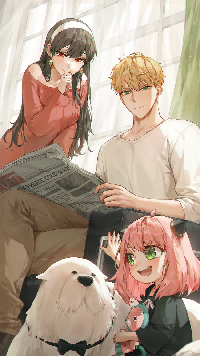 yor briar, anya, twilight, bond, and director chimera (spy x family) drawn by ye_jji