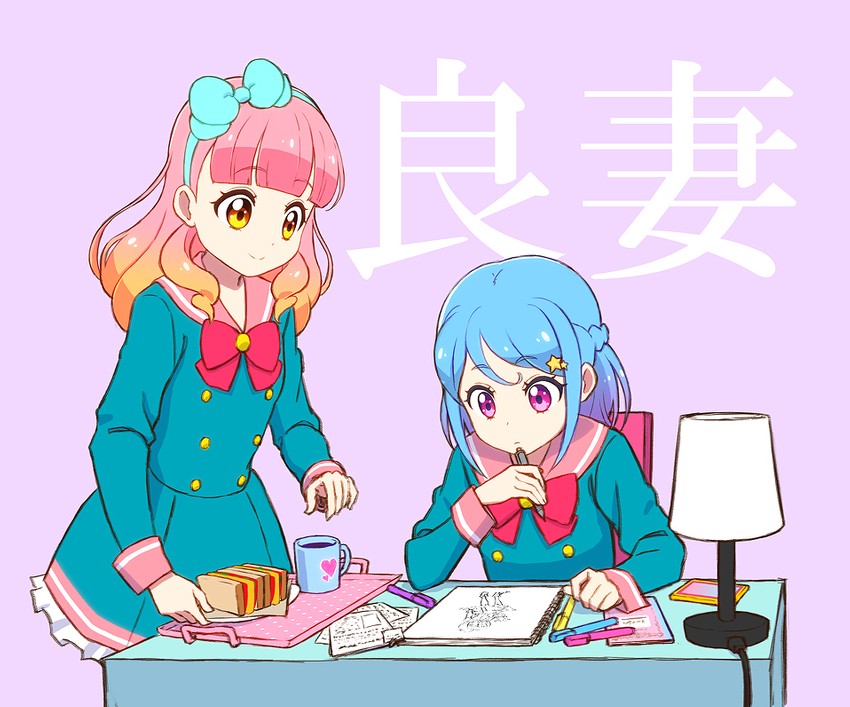 yuki aine and minato mio (aikatsu! and 1 more) drawn by saiko_dagashi