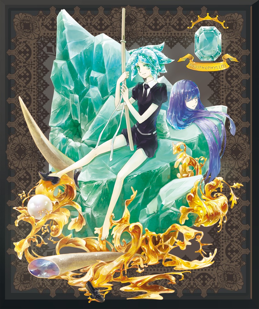 phosphophyllite and lapis lazuli (houseki no kuni) drawn by chamuji