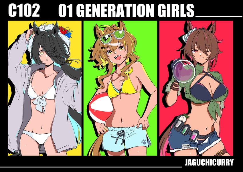 agnes tachyon, kii-kun, jungle pocket, and manhattan cafe (umamusume and 1 more) drawn by yoino_iyo