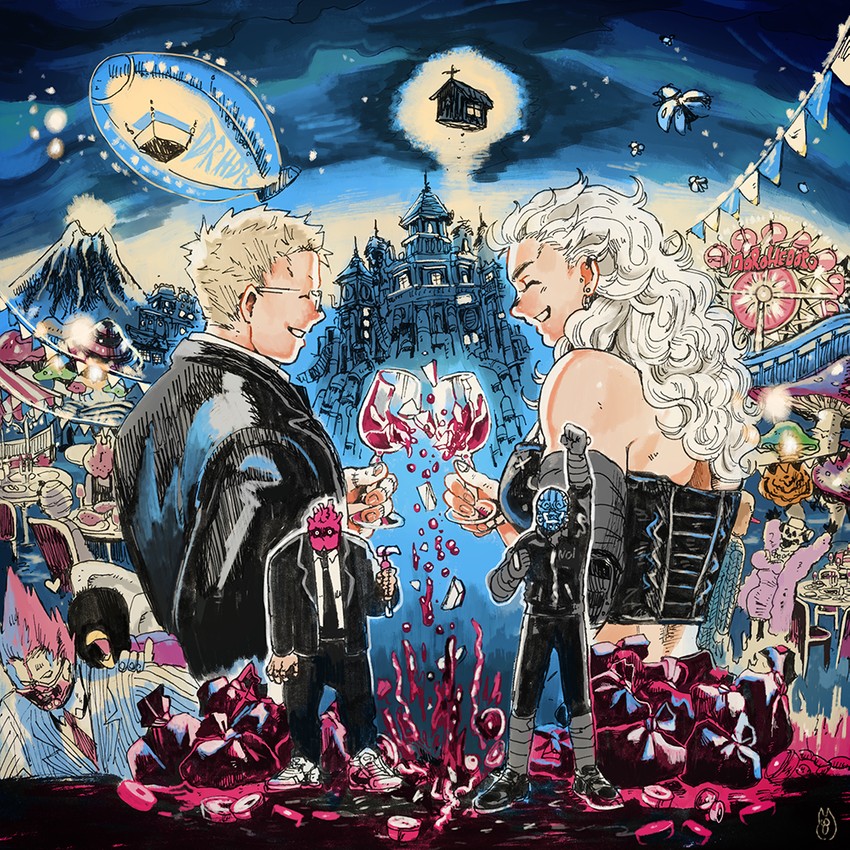 noi, shin, ebisu, en, fujita, and 4 more (dorohedoro) drawn by kaitennsiki