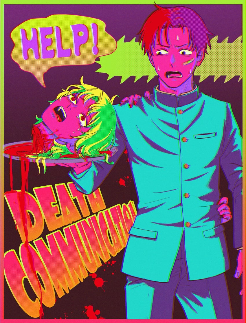 famine devil and bandaid boy (chainsaw man) drawn by shkshnk