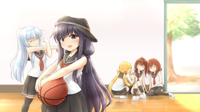 hibiki, inazuma, ikazuchi, akatsuki, and satsuki (kantai collection) drawn by wamu_(chartreuse)