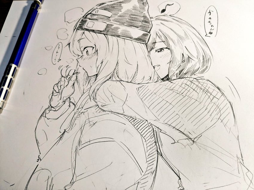 yamanouchi kano and kouzuki mahiru (yoru no kurage wa oyogenai) drawn by gasuri_govan