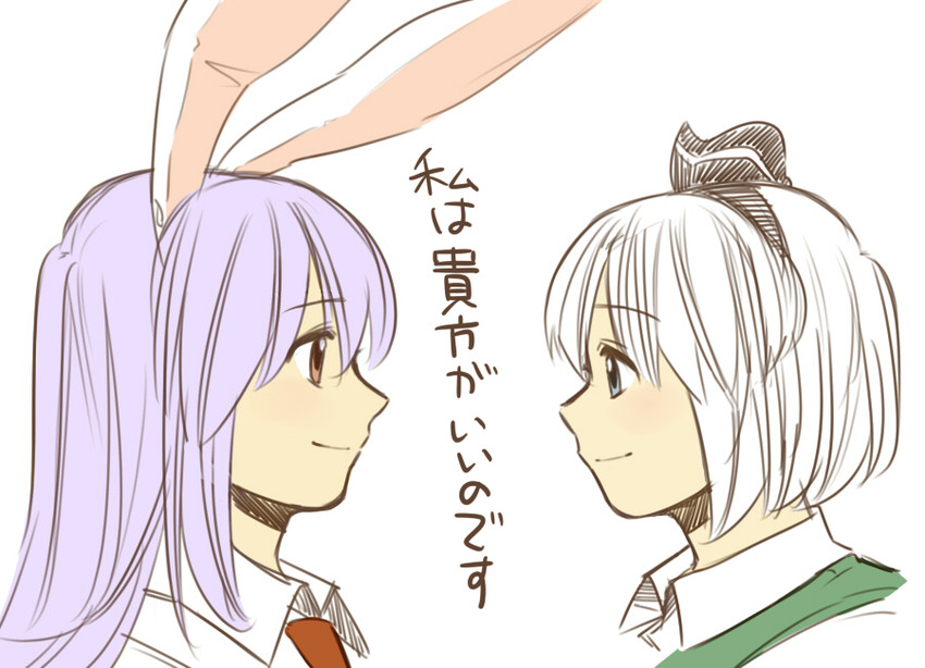 konpaku youmu and reisen udongein inaba (touhou) drawn by koyama_shigeru
