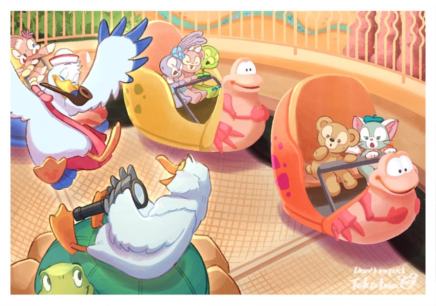 duffy the disney bear, shelliemay, stellalou, gelatoni, cookieann, and 5 more (disney and 2 more) drawn by takatmaorange