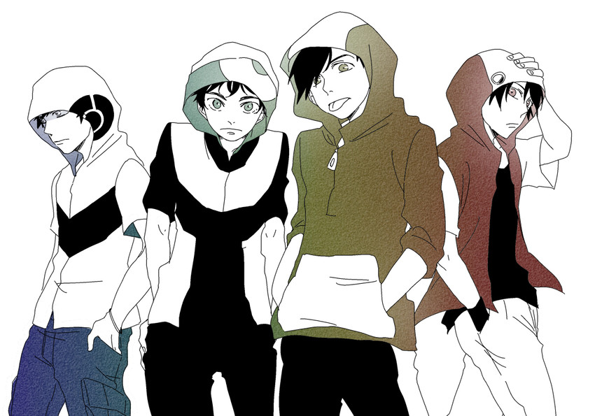 red, ethan, brendan, and lucas (pokemon and 4 more) drawn by taeco