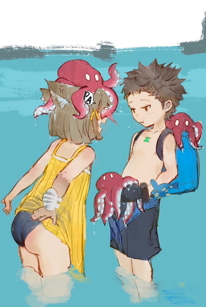 nia and rex (xenoblade chronicles and 1 more) drawn by daible