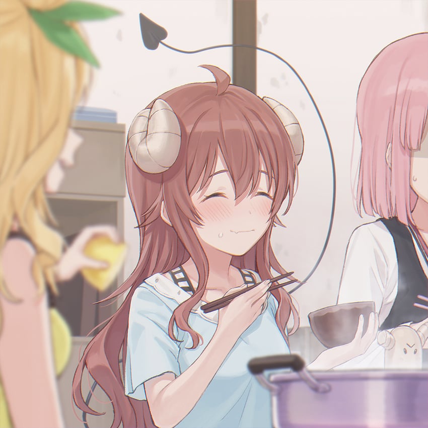 yoshida yuuko, chiyoda momo, lilith, and hinatsuki mikan (machikado mazoku) drawn by mikazuchi_zeus