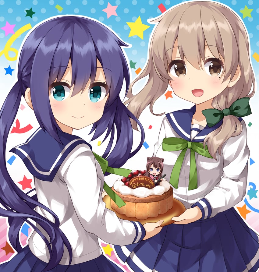 manaka ao and morino mari (koisuru asteroid) drawn by ruu_(tksymkw)
