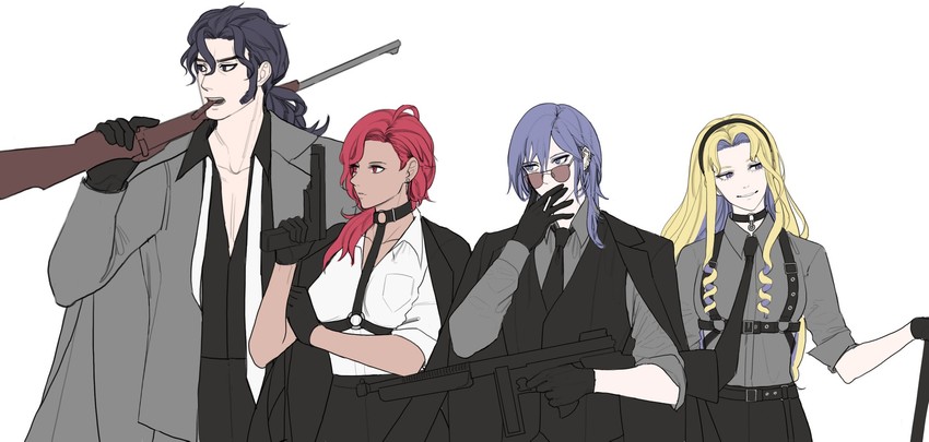 constance von nuvelle, hapi, yuri leclerc, and balthus von albrecht (fire emblem and 1 more) drawn by muntjac_art