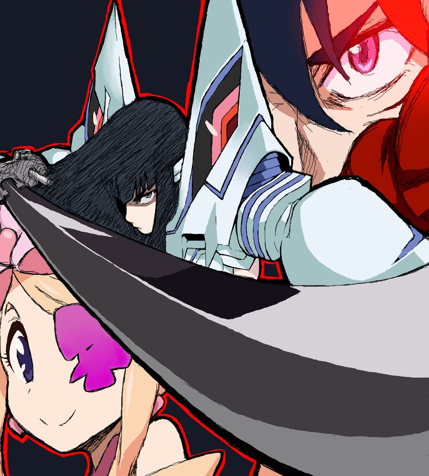 matoi ryuuko, kiryuuin satsuki, junketsu, and harime nui (kill la kill) drawn by jankojaro