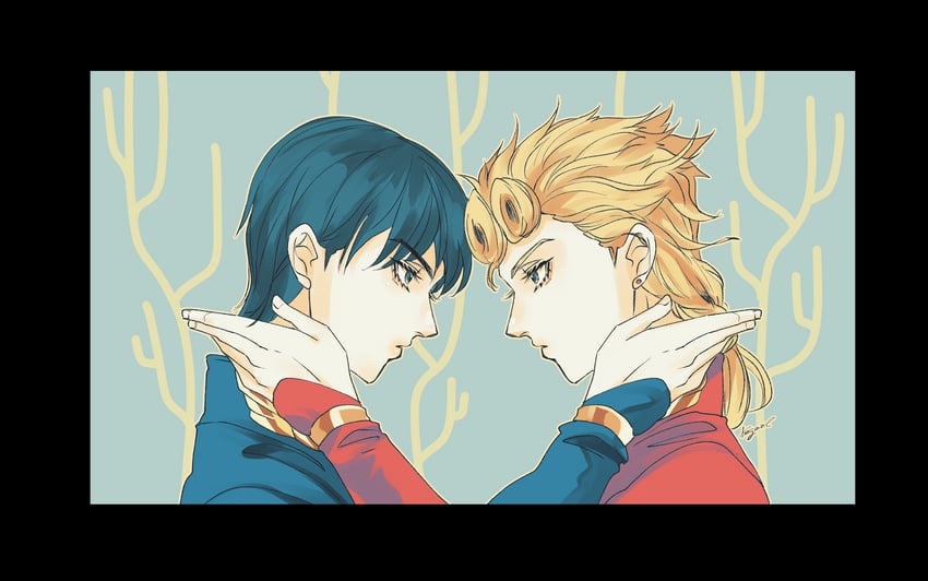 giorno giovanna and haruno shiobana (jojo no kimyou na bouken and 1 more) drawn by kogatarou