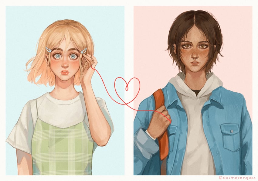 krista lenz and ymir (shingeki no kyojin) drawn by dosmerengues